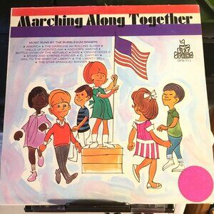 VTG Vinyl Record Music Class for Children Marching Along Together Patriot Songs